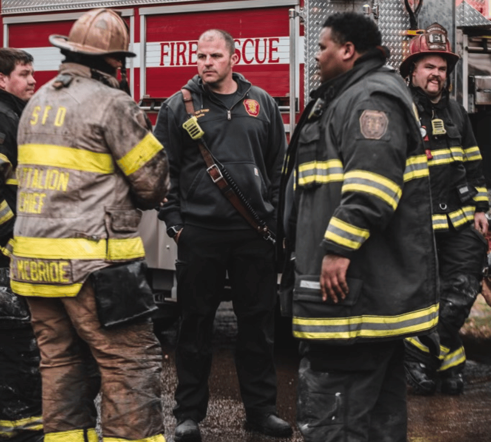 Combat Ready Firefighters in uniform